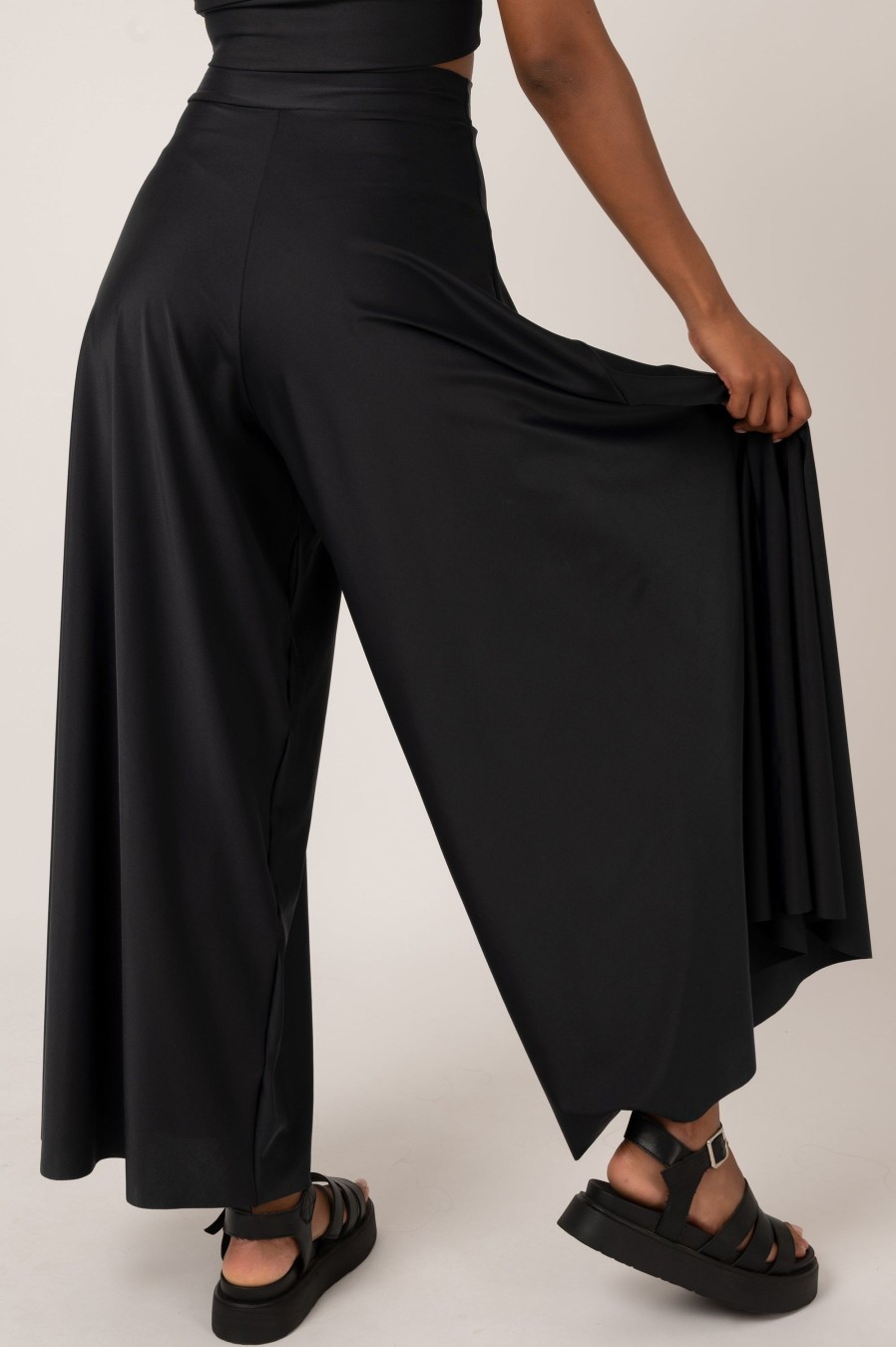 Women R2W PALAZZO PANT | Black Silky - Palazzo Pant