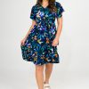 Women R2W DRESS | Down To Earth Slinky Silky - Button Up Drawstring Midi Dress