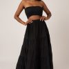 Women R2W SKIRT | Black Slinky To Touch - Tiered Maxi Skirt