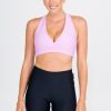 Women R2W CROP TOP | Pastel Pink Performance - Cross Over Crop