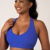 Women R2W CROP TOP | Electric Blue Performance - Deep V Crop