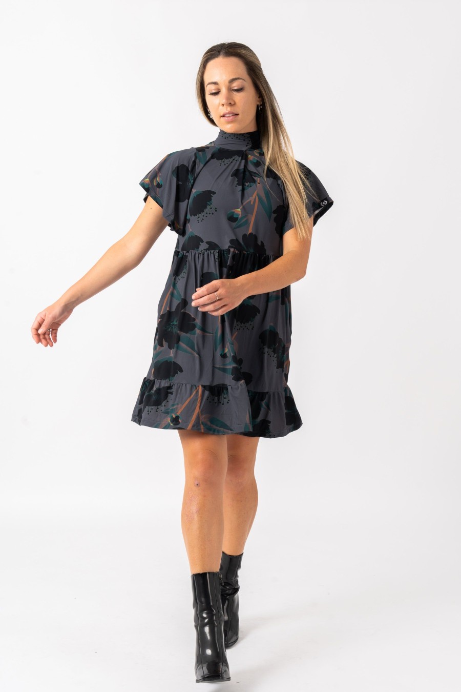 Women R2W DRESS | Best Bud Slinky Silky - Boss Bish Tiered Mini Dress