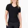 Women R2W FITTED TEE | Black Rib Knit - Fitted V Neck Tee