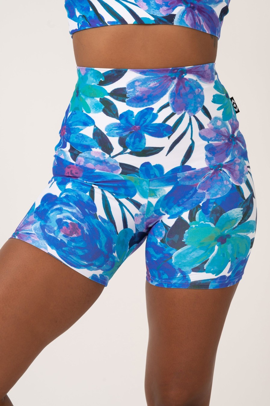 Women R2W BOOTY SHORTS | Late Bloomer Blue Performance - Extra High Waisted Booty Shorts