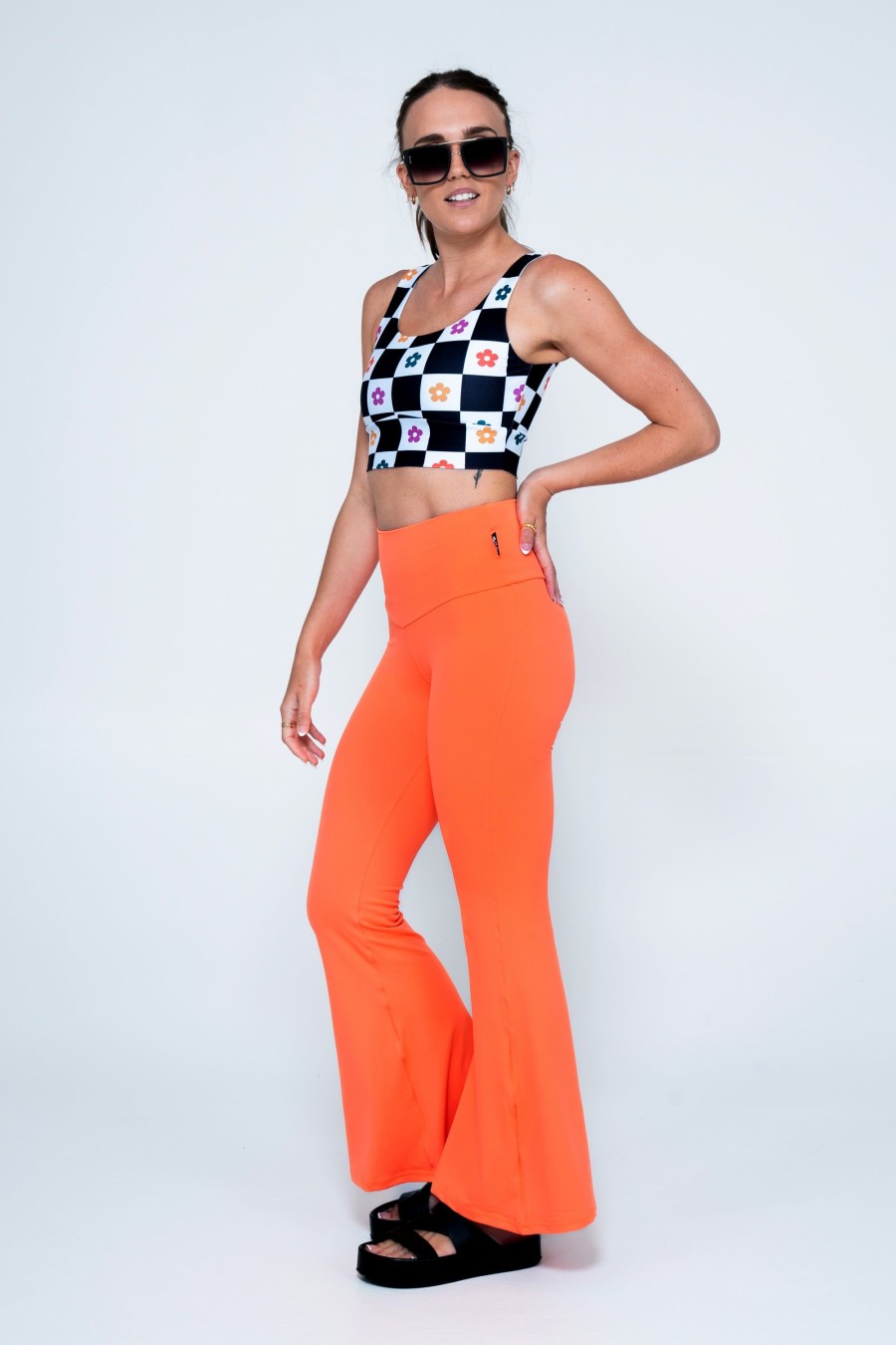 Women R2W BELLS | Orange Comfy Cotton - High Waisted Bells