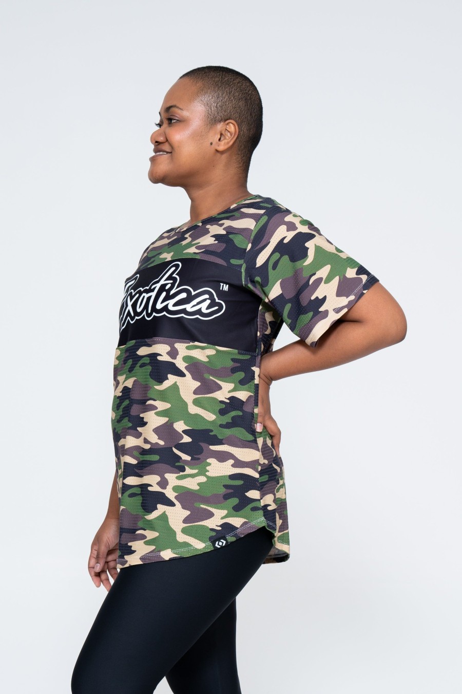 Women R2W BOYFRIEND TEE | Commando Camo Bball Mesh - Exotica Boyfriend Tee