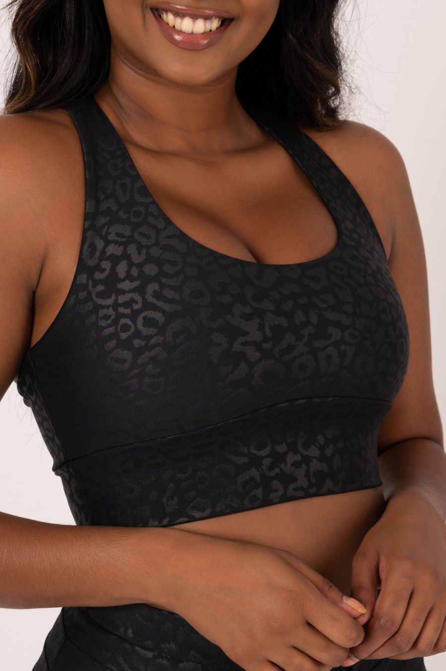 Women R2W CROP TOP | Black Exotic Touch Jag - T Back Comfort Crop Top