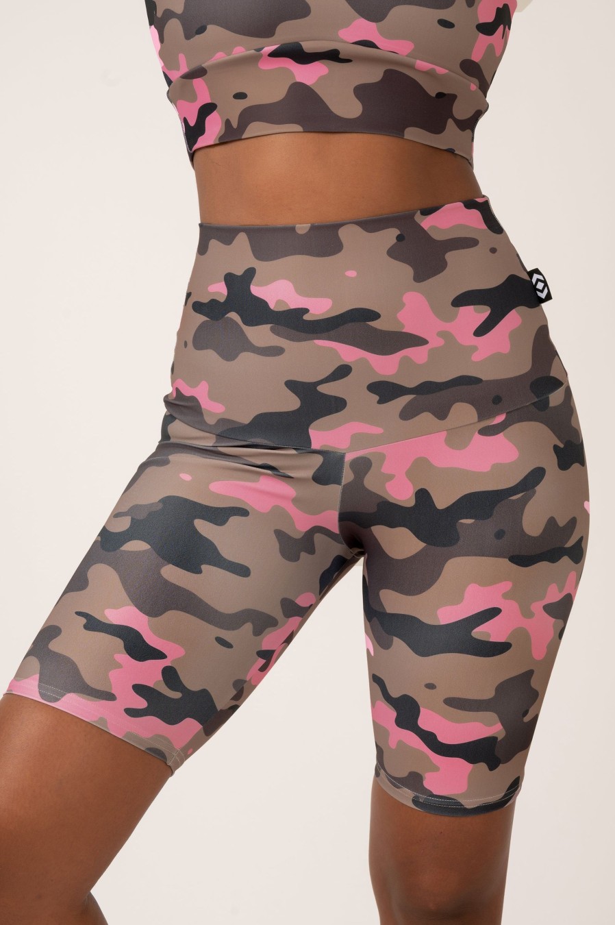 Women R2W LONG SHORTS | Camo Crush Pink Performance - Extra High Waisted Long Shorts