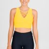 Women R2W CROP TOP | Yellow Performance - Reversible Comfort Crop Top