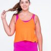 Women R2W CROPPED SINGLET | Orange Slinky To Touch - Cropped Singlet