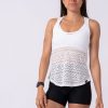 Women R2W TANK TOP | White Bohemian Lace - Racer Back Tank Top