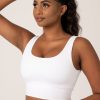 Women R2W CROP TOP | White Body Contouring - Scoop Neck Comfort Crop Top