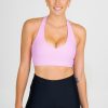 Women R2W CROP TOP | Pastel Pink Performance - Deep V Crop