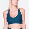 Women R2W CROP TOP | Dark Teal Performance - Deep V Crop