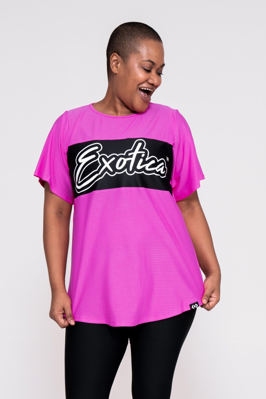 Women R2W BOYFRIEND TEE | Pink Bball Mesh - Exotica Boyfriend Tee