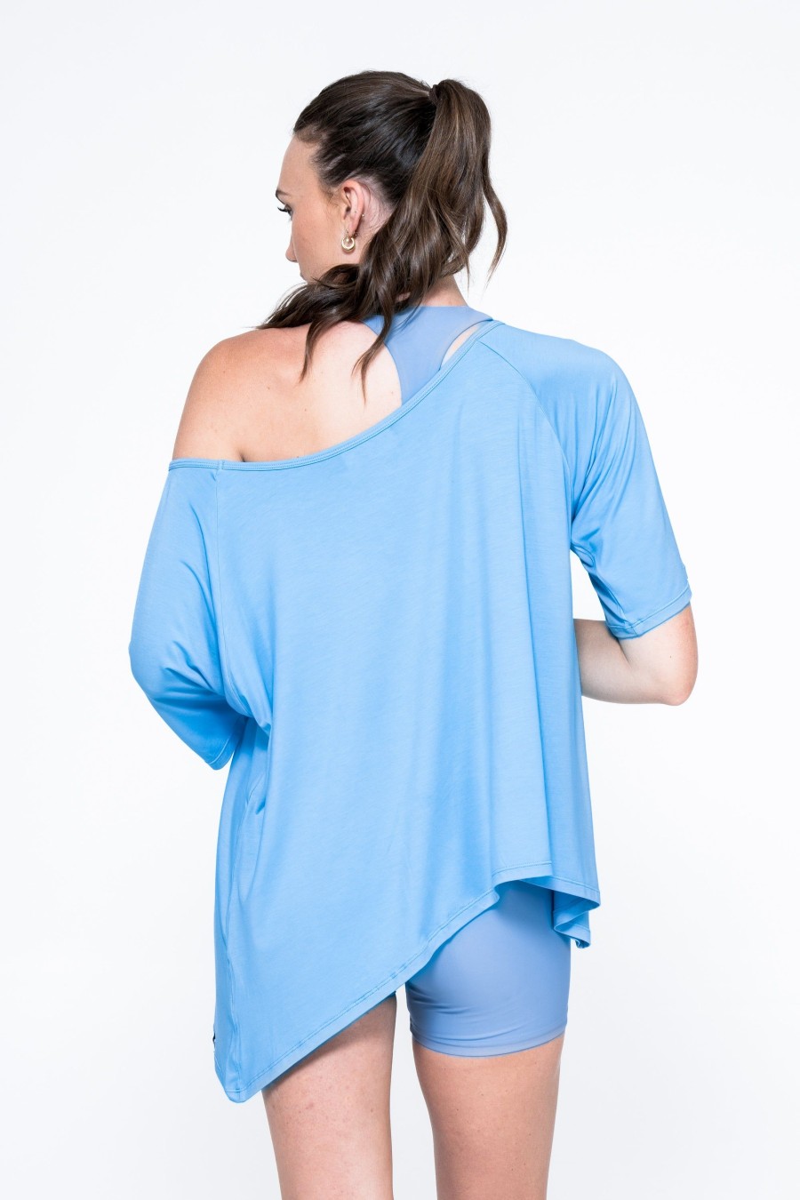 Women R2W OFF THE SHOULDER TEE | Aqua Slinky To Touch - Off The Shoulder Tee